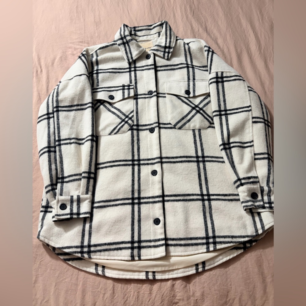 Thread & Supply Cream and Black Plaid Utility Jacket - Picture 6 of 10
